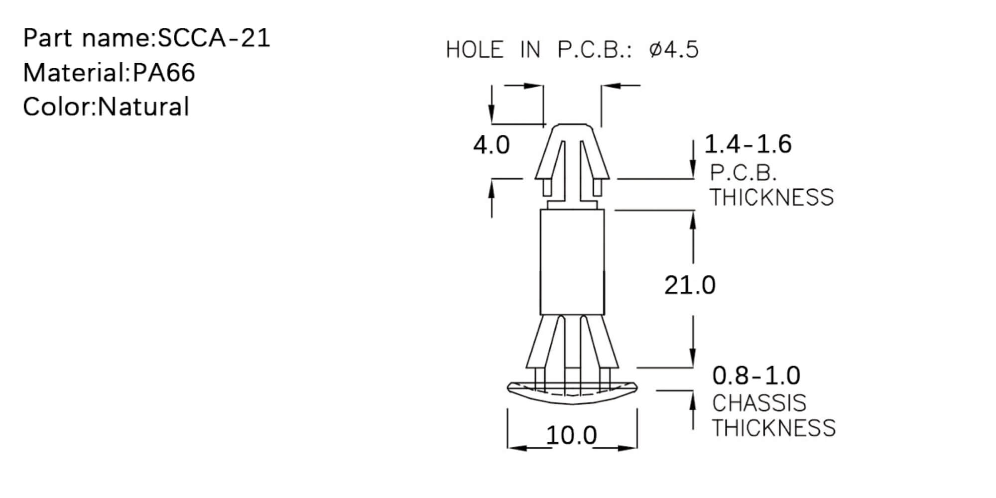  PCB Standoff SCCA-21